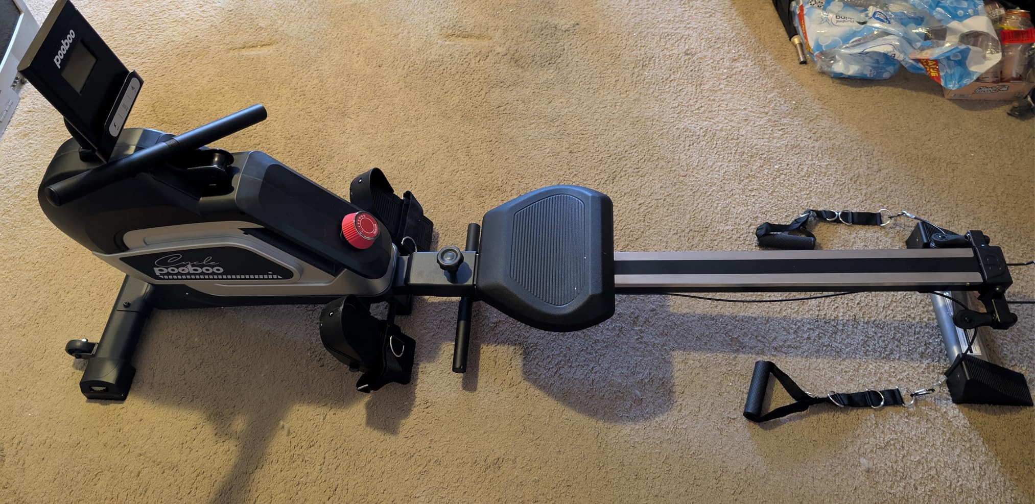 pooboo Rowing Machines for Home, Magnetic Rowing Machine with Adjustable Resistance, Folding Rower Machine of Quiet, 350lbs Weight Capacity, Comfortable Seat Cushion, LCD Monitor, App Support customer photo 2