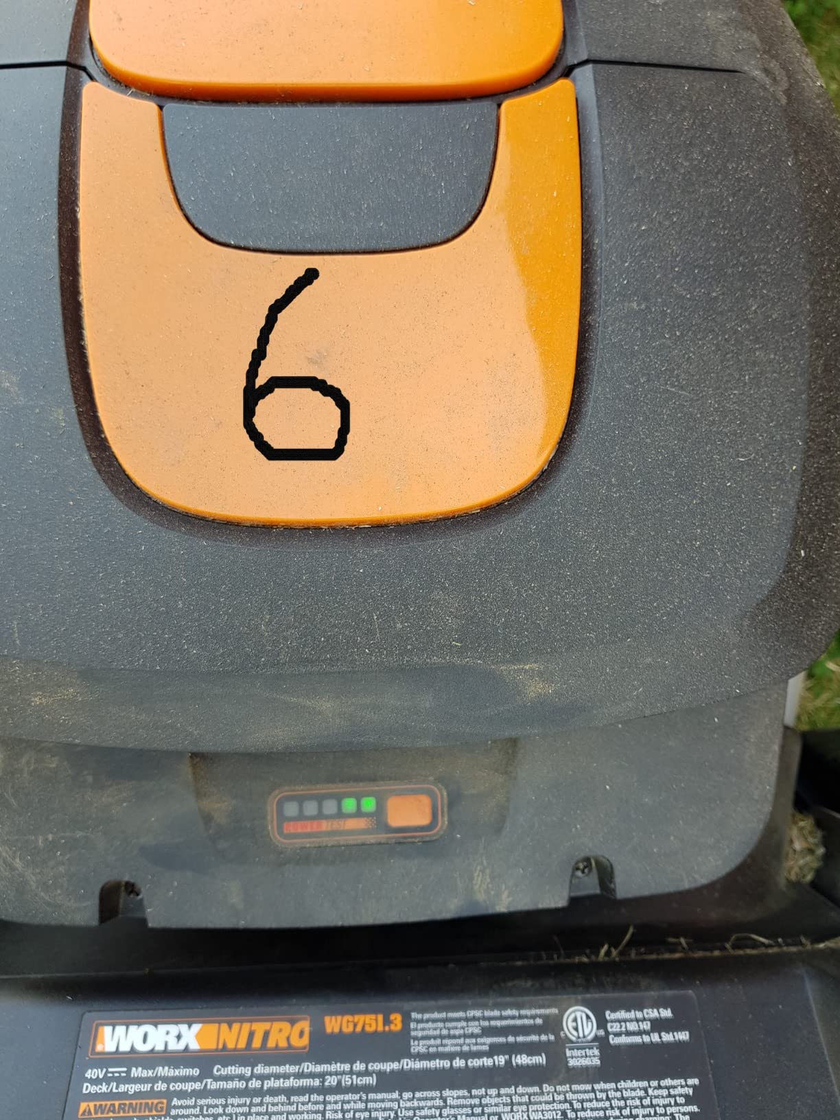 WORX Cordless Lawn Mower, 14'' Electric Mower with Mulching & Bagging, 20V Push Lawn Mower with 6-Position Height Adjustment, 5.0 Ah Battery & Charger Included, WG733.1 customer photo 2