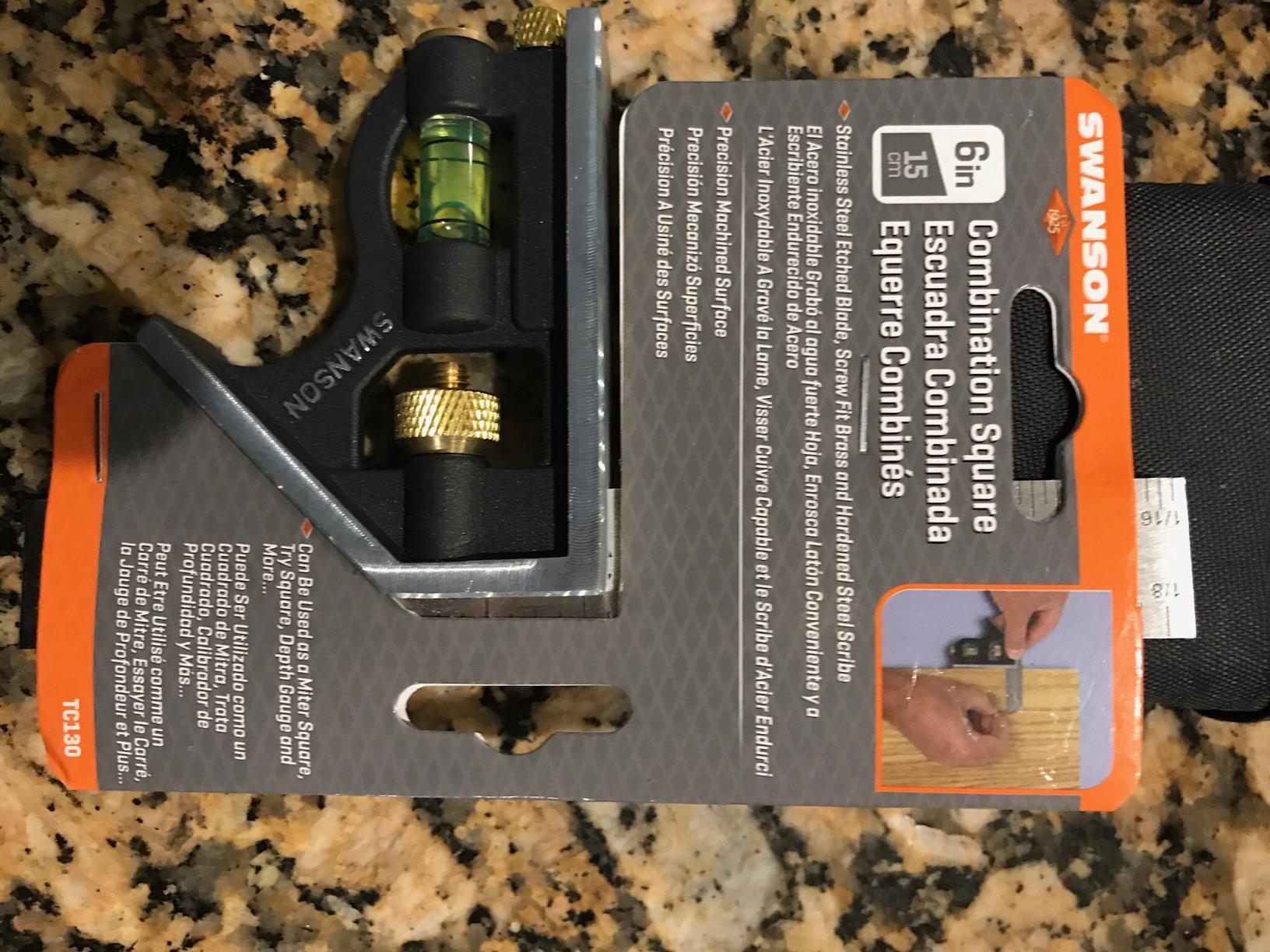 Swanson Tool Co TC130 6 inch Combo Square with Stainless Steel Rule, Cast Zinc Body with Bubble Vial, and Brass Bolt customer photo 1