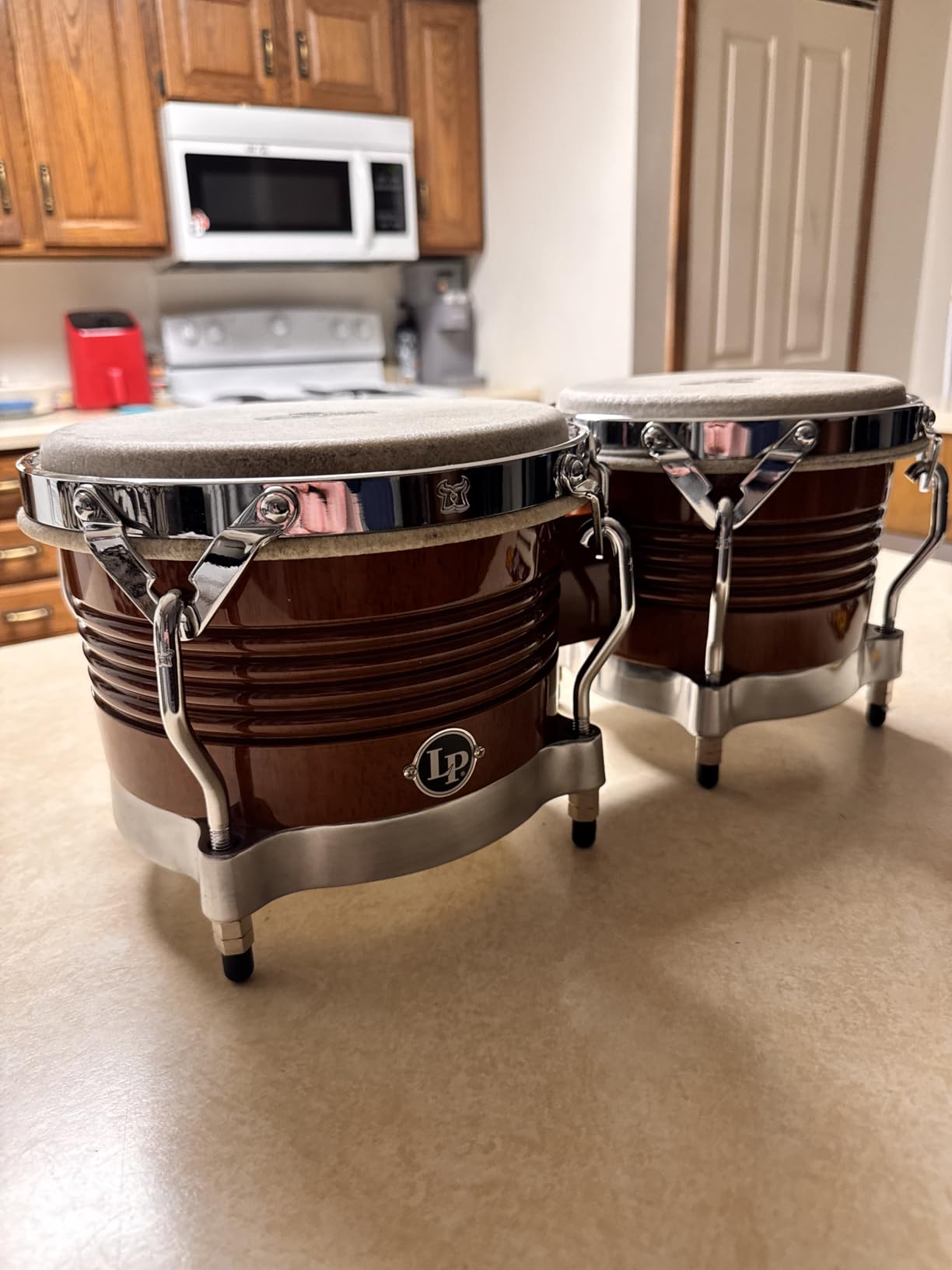 Latin Percussion M201-ABW LP Matador Wood Bongos - Almond Brown/Chrome 8.625-inch customer photo 1