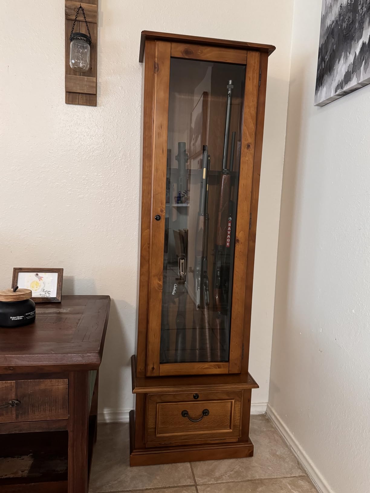 American Furniture Classics 8 Gun Cabinet with Locking Tempered Glass Door customer photo 1