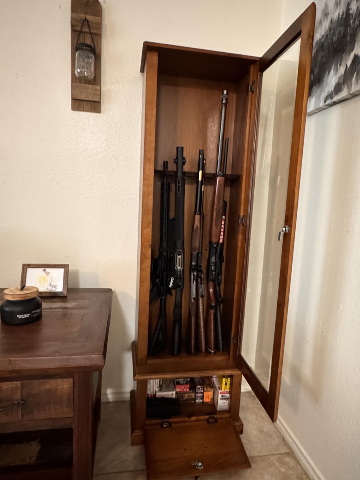 American Furniture Classics 8 Gun Cabinet with Locking Tempered Glass Door customer photo 2