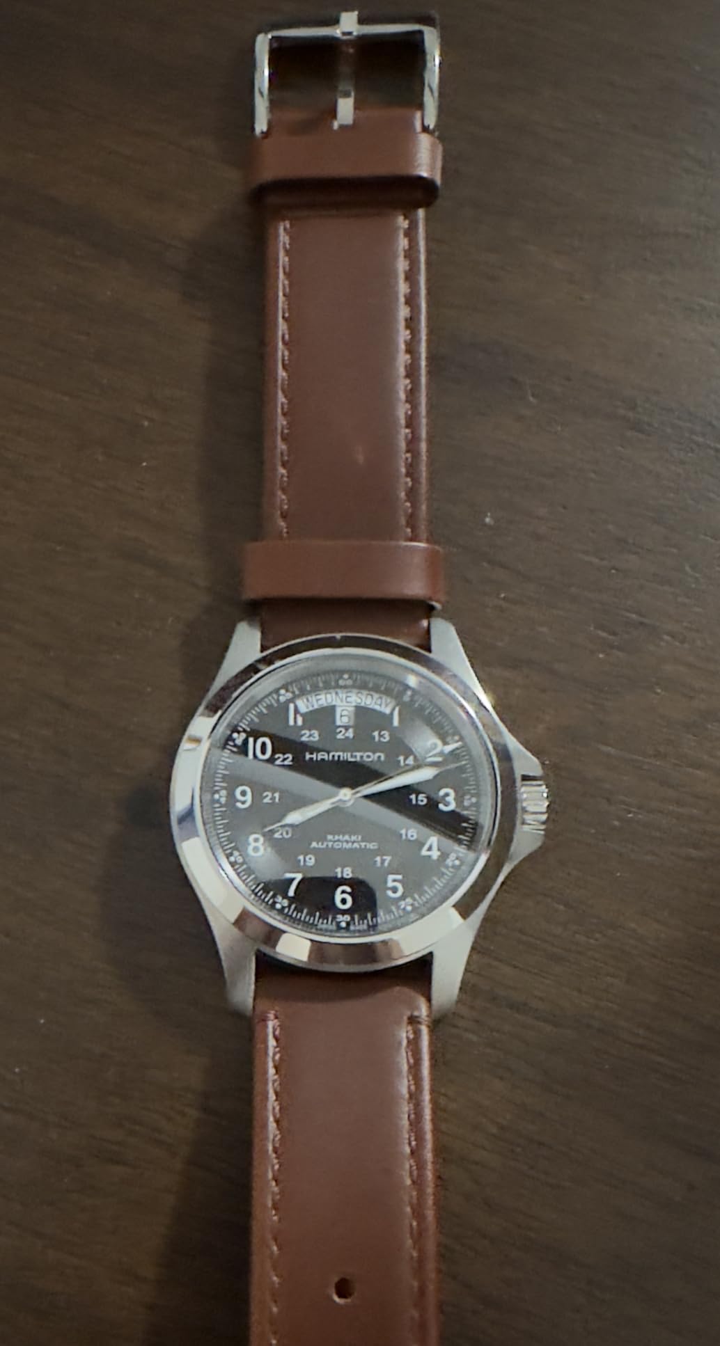 Hamilton Khaki Field King Automatic Men's Watch, 40mm Stainless Steel Case, Swiss Made, Black Dial, 50m Waterproof, Sapphire Crystal, Stainless Steel Strap customer photo 1