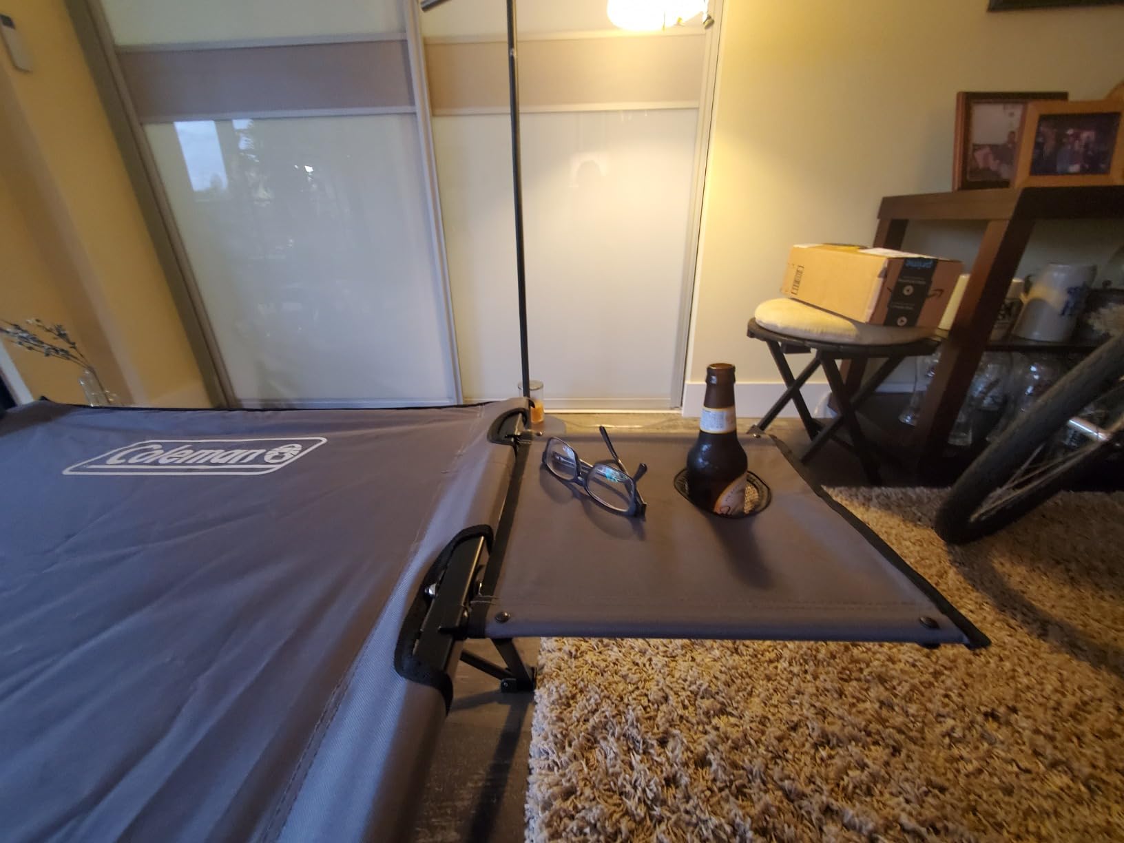 Coleman Pack-Away Big 'n Tall Camping Cot with Removable Side Table, Extra Wide Cot Fits Adults up to 6ft 6in or 300lbs, Carry Bag Included customer photo 1