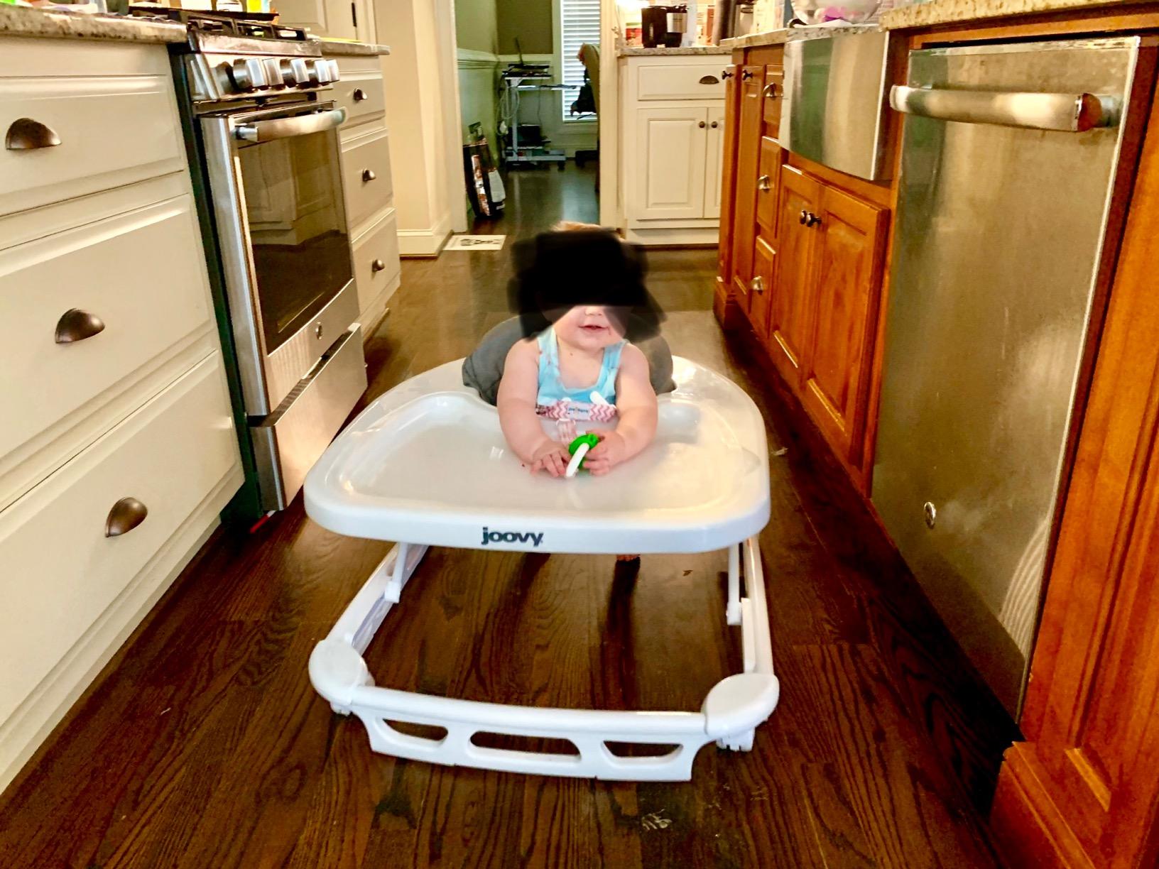 Joovy Spoon Baby Walker & Activity Center Featuring Three Adjustable Heights, Extra-Large Tray, and 30 lb Weight Capacity - JPMA Safety Certified, Charcoal customer photo 1