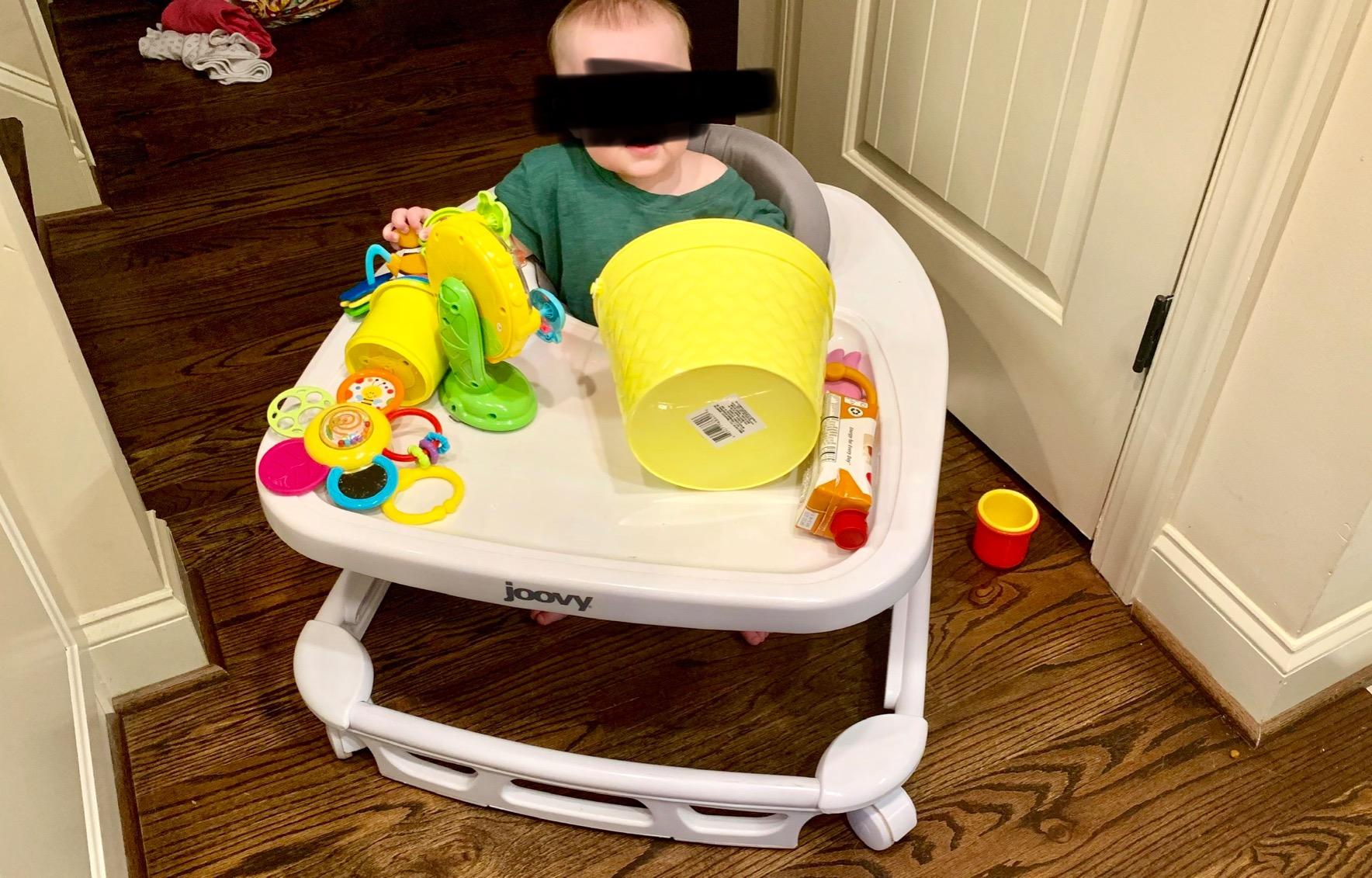 Joovy Spoon Baby Walker & Activity Center Featuring Three Adjustable Heights, Extra-Large Tray, and 30 lb Weight Capacity - JPMA Safety Certified, Charcoal customer photo 2