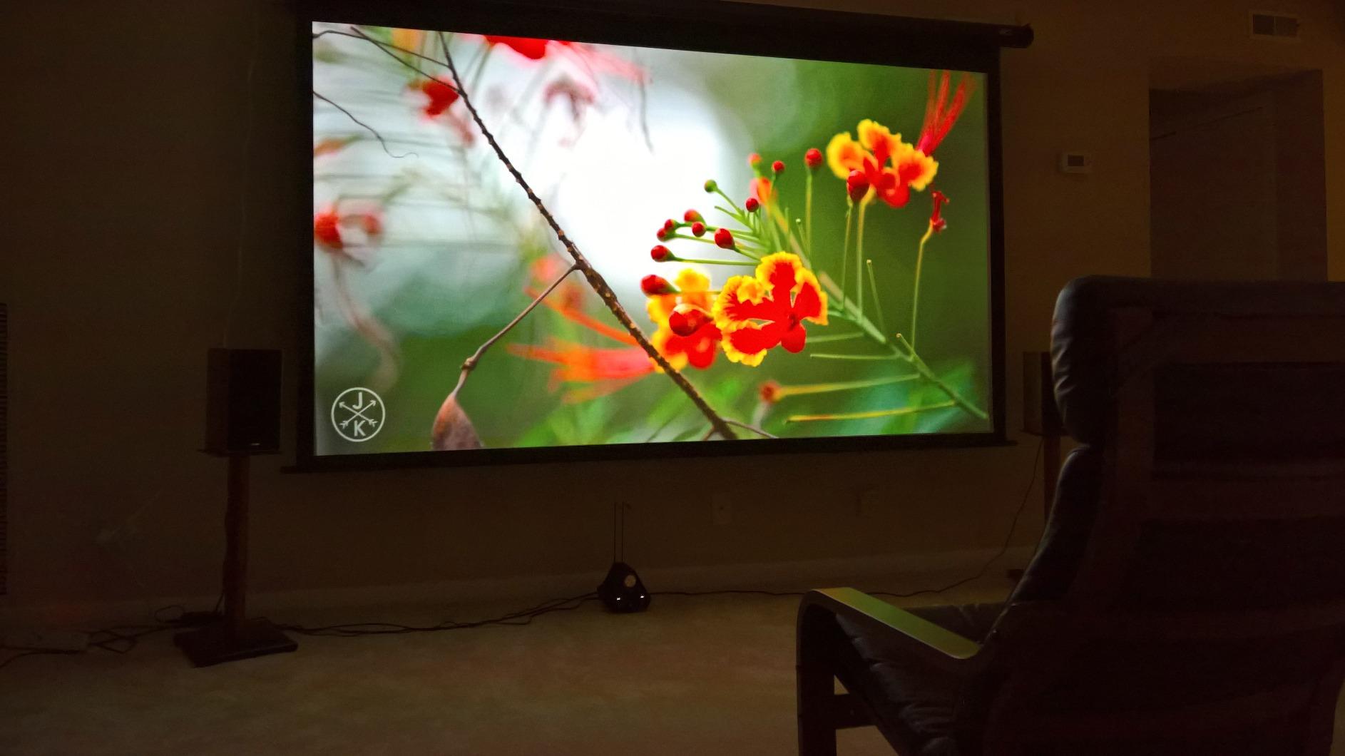 Elite Screens Spectrum 100-Inch Electric Motorized Projector Screen 4:3, 4K/8K UHD, Drop Down for Classroom & Office, Wall/Ceiling Mount, White Case, ELECTRIC100V2 customer photo 2