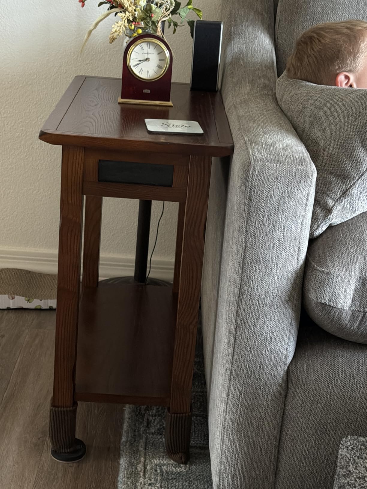 Leick Home Boa End Table, Solid Wood, Narrow, Bottom Display Shelf, Easy-Assembly, For Living Room/Bedroom, Chocolate Oak, 24.0 in. L x 14.0 in W x 24.0 in. H, 10305 customer photo 1