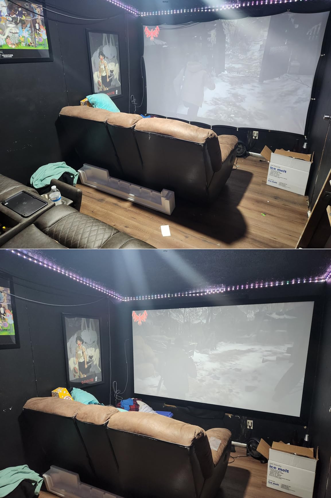 Silver Ticket Products STR Series 6 Piece Home Theater Fixed Frame 4K / 8K Ultra HD, HDTV, HDR & Active 3D Movie Projection Screen, 16:9 Format, 150