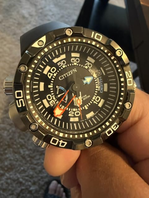 Citizen Men's Eco-Drive Promaster Sea Aqualand Depth Meter Watch in Stainless Steel with Black Polyurethane Strap customer photo 1