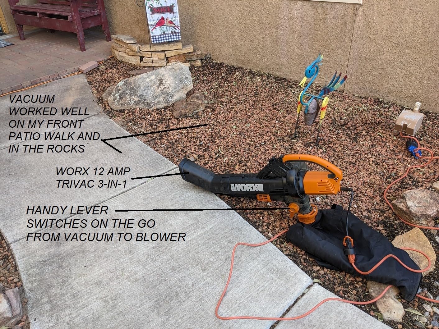 WORX Trivac 3 in 1 Electric Leaf Blower for Lawn Care, Leaf Vacuum with 350 CFM & 210 MPH, Leaf Mulcher with Metal Impeller, WG509 customer photo 1