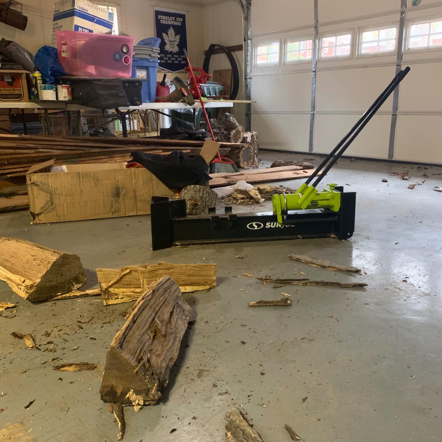 Sun Joe Cordless Manual Hydraulic Steel Beam Log Splitter, Portable and Compact, 10 Ton Capacity - LJ10M customer photo 2