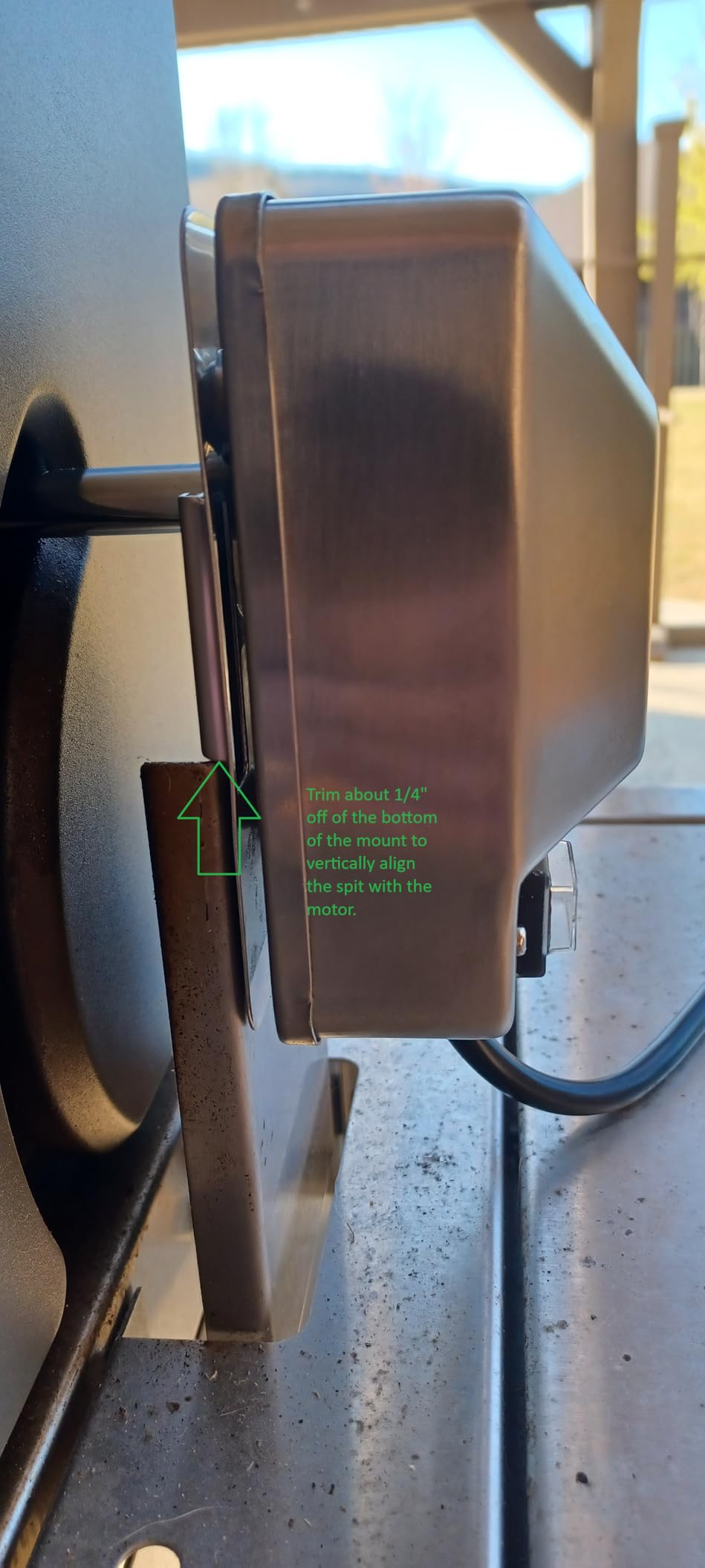 onlyfire Universal Stainless Steel Grill Electric Rotisserie Motor 110 Volt 4 Watt On/Off Switch - 30 lb. Load customer photo 2