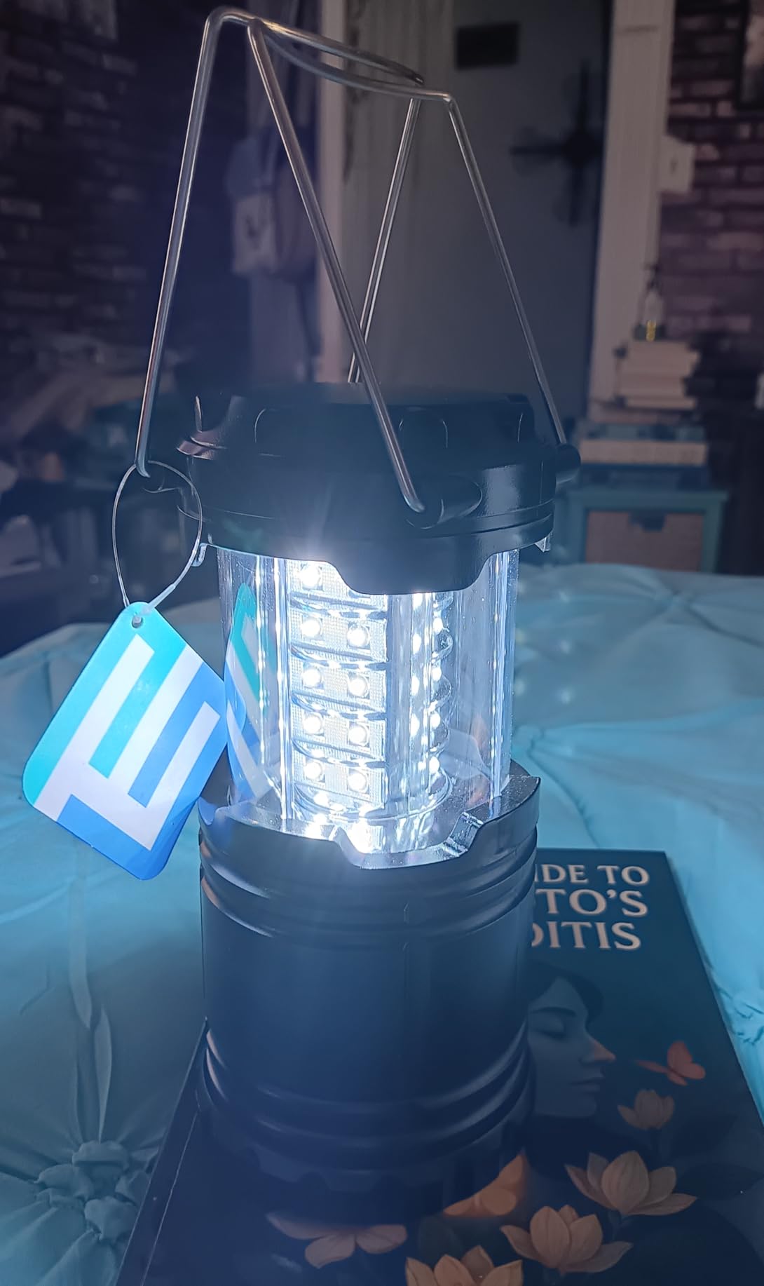 Etekcity Lantern Camping Essentials Lights, LED Flashlight for Power Outages, Battery Operated Lamp for Emergencies, Survival Gear, Hurricane Preparedness Items, Water Resistant, 2 Pack, Black customer photo 1