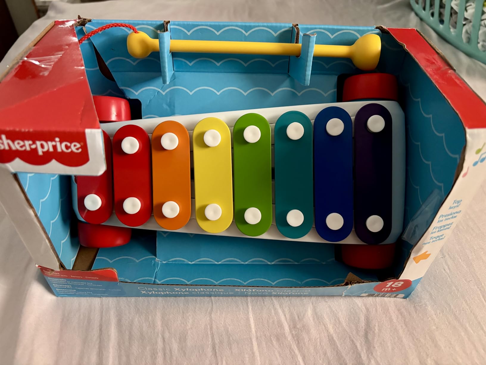 Fisher-Price Toddler Pull Toy, Classic Xylophone Pretend Musical Instrument with Mallet for Preschool Kids Ages 18+ Months customer photo 2