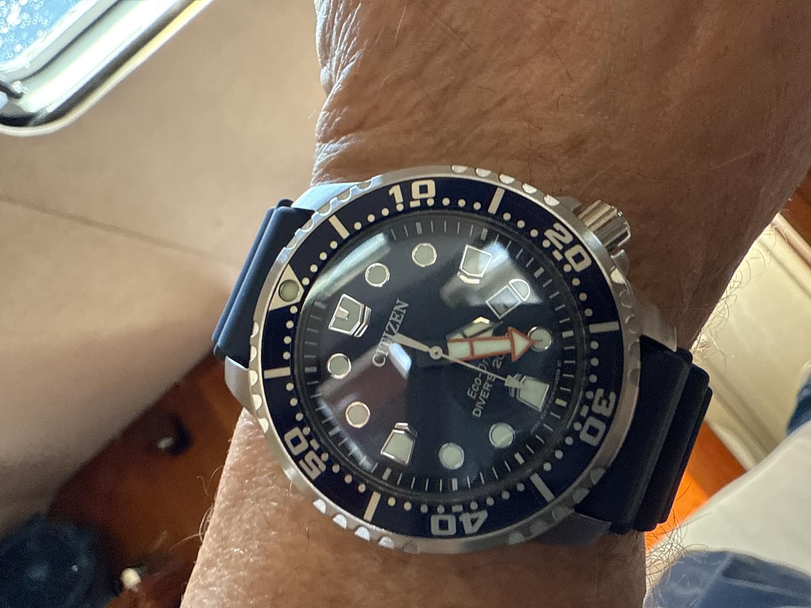 Citizen Promaster Dive Eco-Drive Watch, 3-Hand Date, ISO Certified, Luminous Hands and Markers, Rotating Bezel customer photo 1