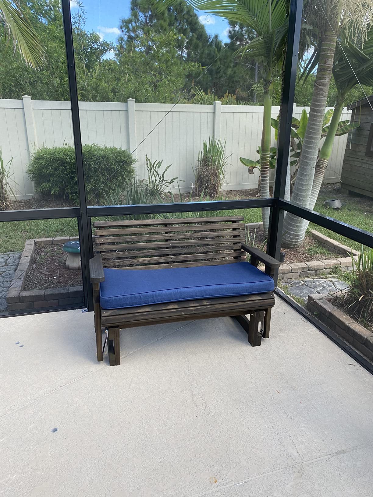 Amish Heavy Duty 800 Lb Roll Back Pressure Treated Porch Glider (4 Foot, Unfinished) customer photo 1