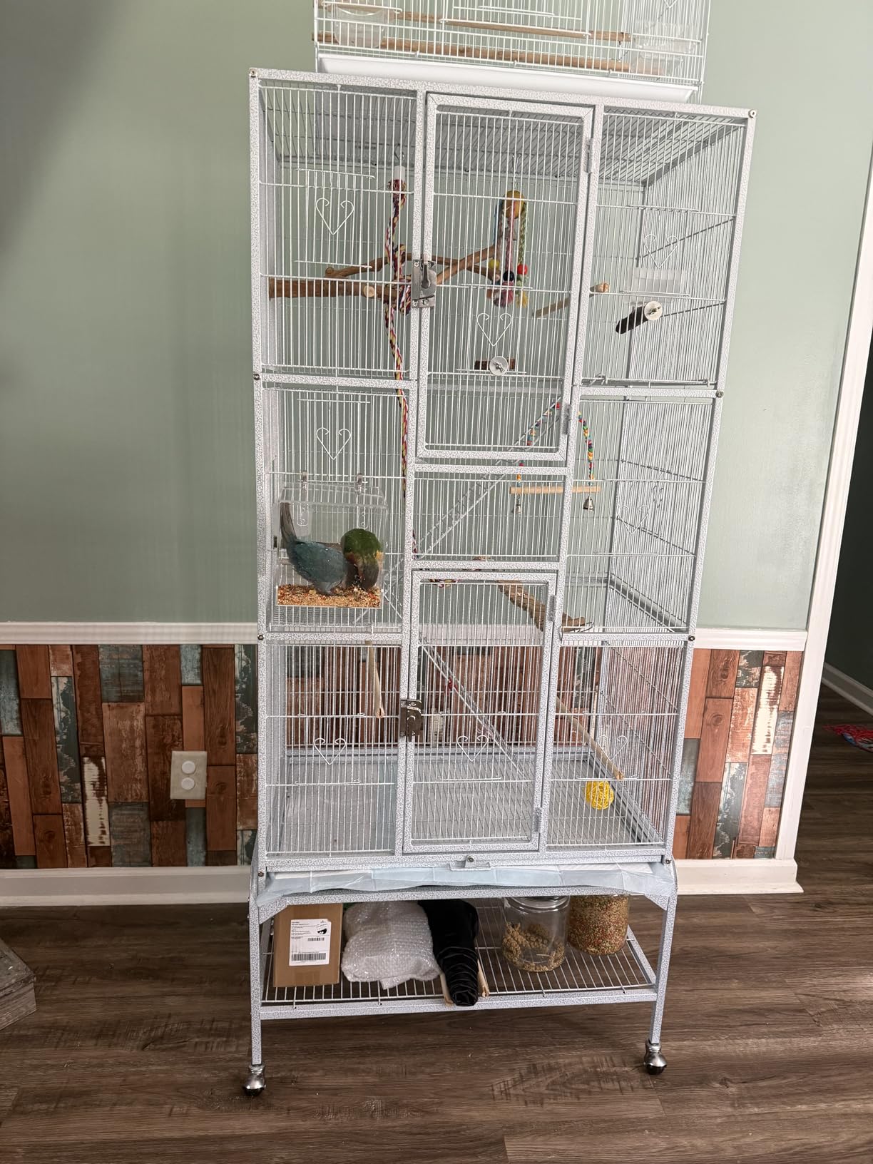 Yaheetech 69-Inch Extra Large Bird Cage Metal Parrot Cage for Mid-Sized Parrots Cockatiels Conures Parakeets Lovebirds Budgie Finch, Black customer photo 1