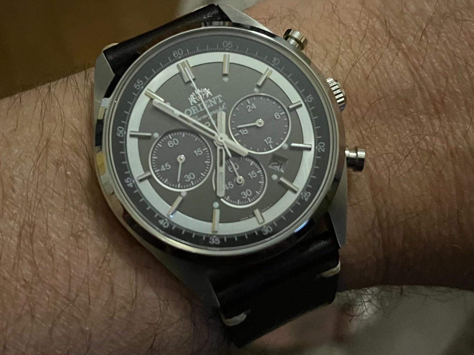 Orient Sporty Neo 70's Neo Seventees Solar Panda Wristwatch, Dark Gray customer photo 2