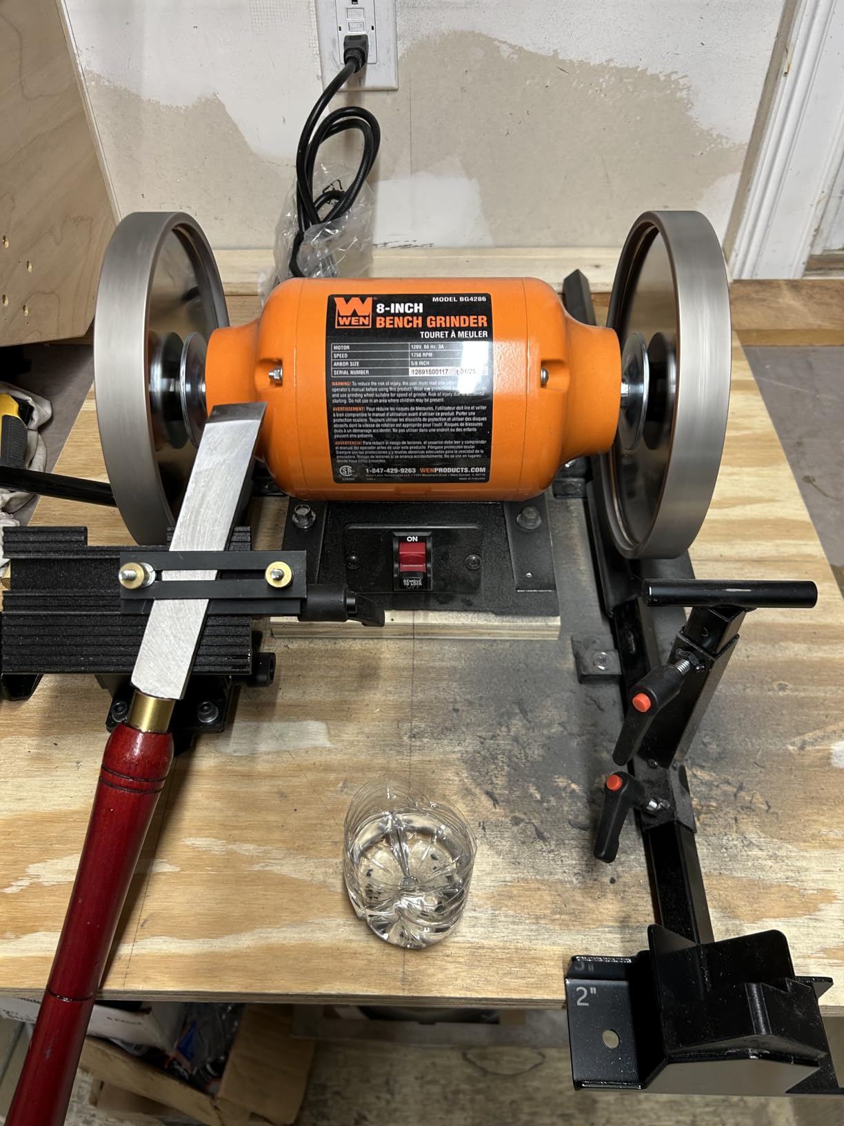 Peachtree Woodworking Supply Pro Grind Sharpening System for 8 Inch Grinders to Sharpen Lathe Turning Tools, Chisels, Skews, Bowl Spindle Gouges -Includes Setup Blocks and Quad Jig for 8 inch Grinders customer photo 2