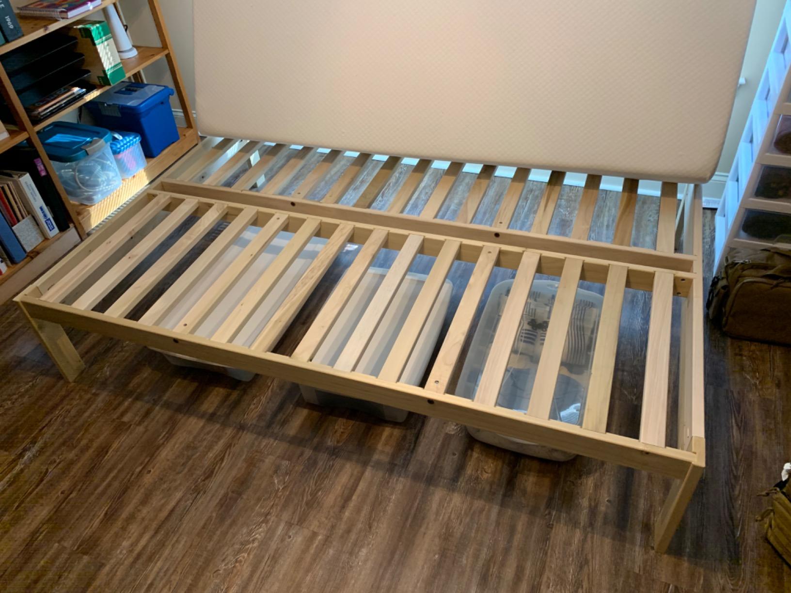 KD Frames Nomad Platform Bed - Queen Bed Frame - Unfinished Wood Bed Frame - Minimalist Swedish Design - Natural Wood Bed - Easy Assembly, No Box Spring Needed - Solid Wood Queen Platform Bed customer photo 2