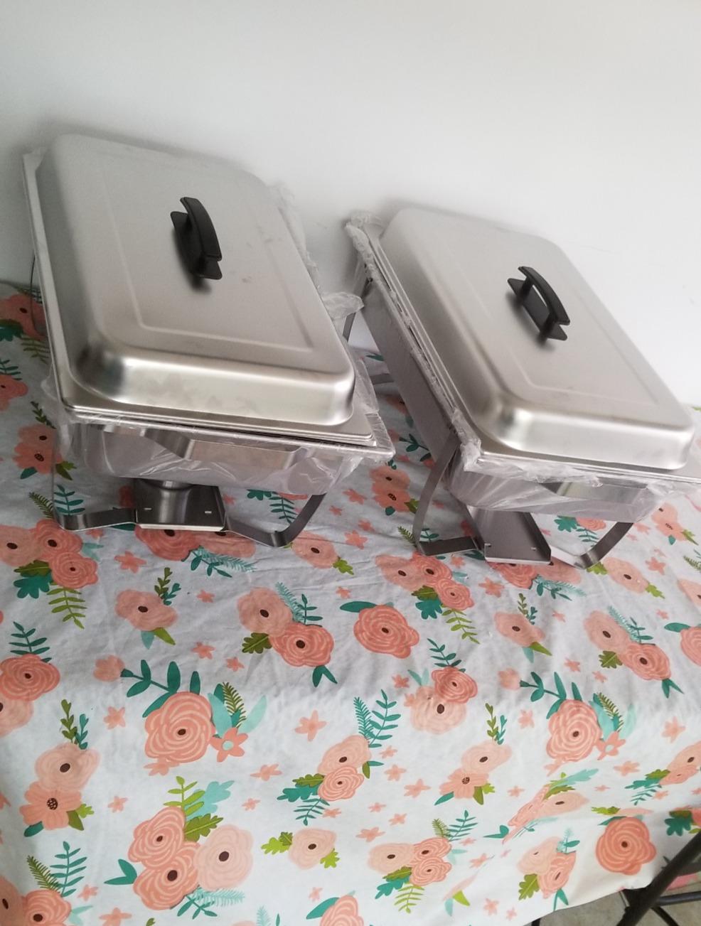 Sterno Buffet Kit Foldable Chafing Dish Buffet Set - Chafing Dishes for Buffet & Catering Food Warmers - Catering Supplies & Food Warming Trays for Buffet Party - 8-Piece Chafing Dish Set customer photo 2