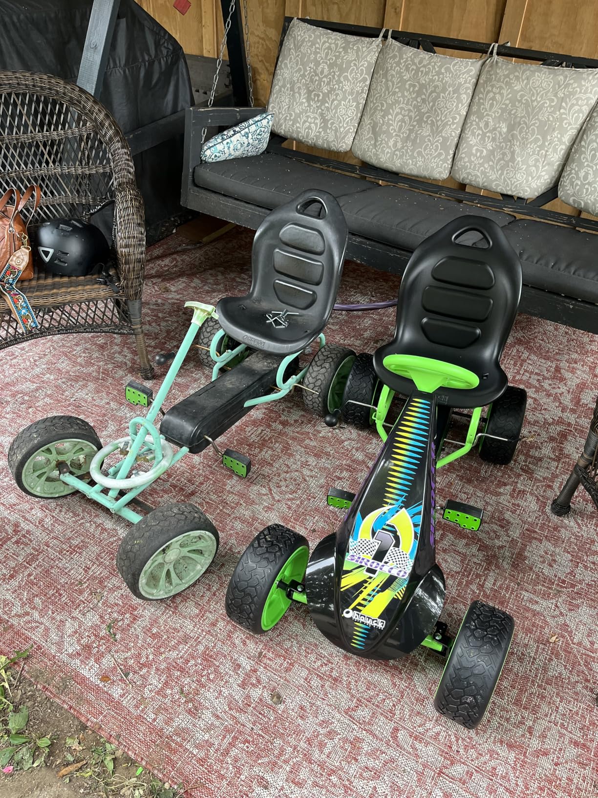 Hauck Sirocco Racing Go Kart | Pedal Car | Low Profile Rubber Tires | Pedal Power Auto-Clutch Free-Ride | Adjustable Seat - Green customer photo 1