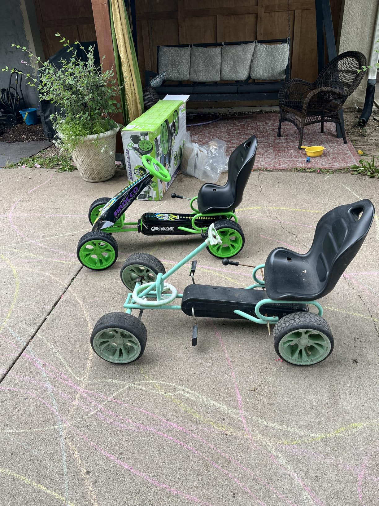 Hauck Sirocco Racing Go Kart | Pedal Car | Low Profile Rubber Tires | Pedal Power Auto-Clutch Free-Ride | Adjustable Seat - Green customer photo 2