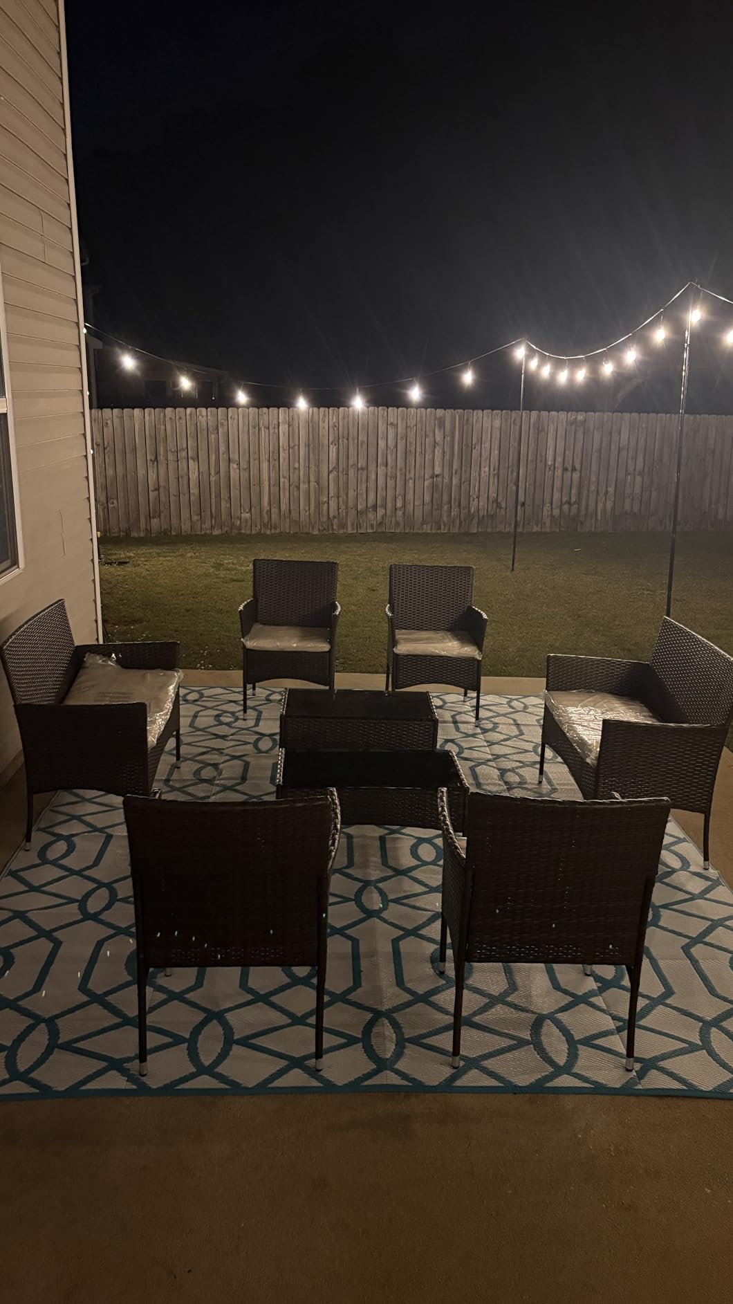 Homall 4 Pieces Outdoor Patio Furniture Sets Rattan Chair Wicker Set, Outdoor Indoor Use Backyard Porch Garden Poolside Balcony Furniture (Brown and Beige) customer photo 2