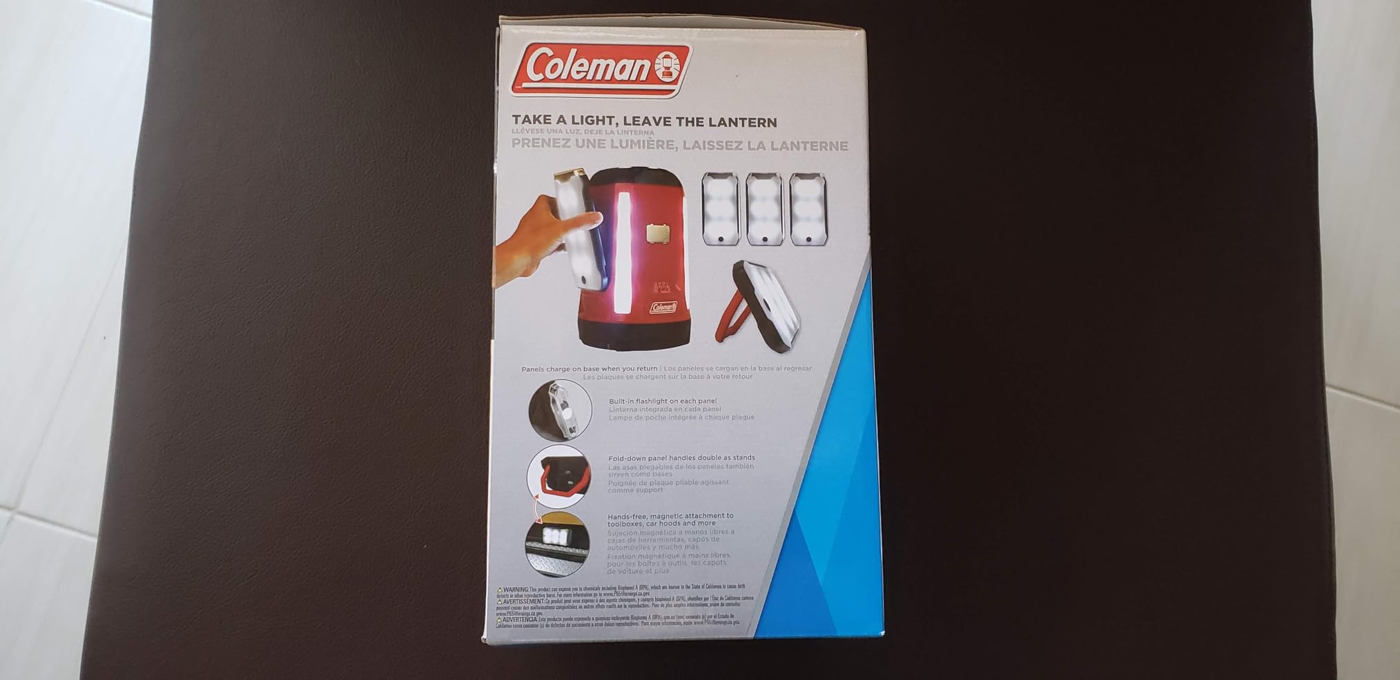 Coleman Quad Panel 800L LED Lantern, Water-Resistant Lantern with 4 Removable Magnetic Light Panels & USB Charging Port, Great for Camping, Hunting, Emergencies, & More customer photo 2