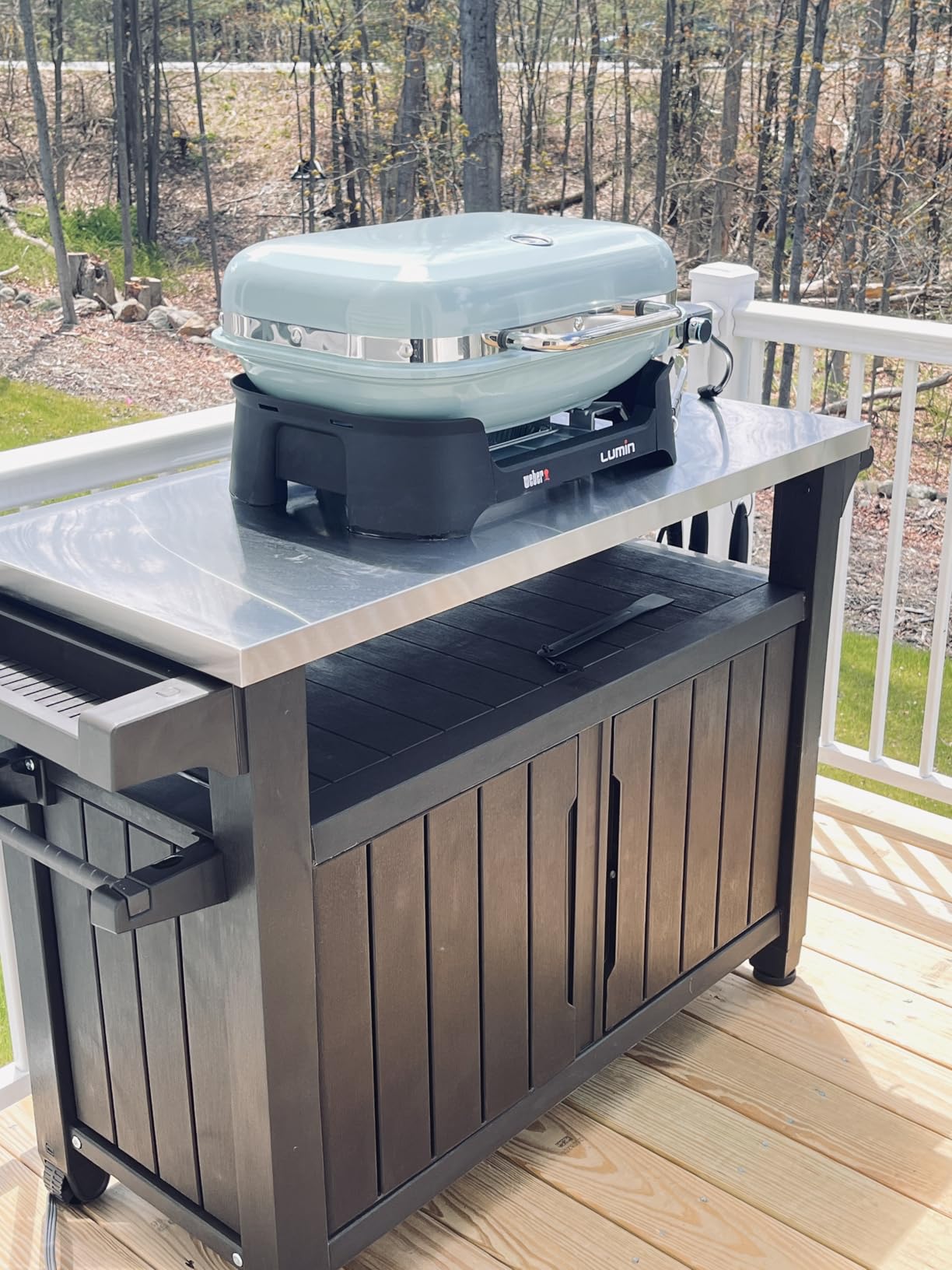 Keter Unity XL Portable Outdoor Table with Stainless Steel Top for Kitchen Prep and Outdoor Storage Cabinet for Grilling Accessories, Dark Grey customer photo 2
