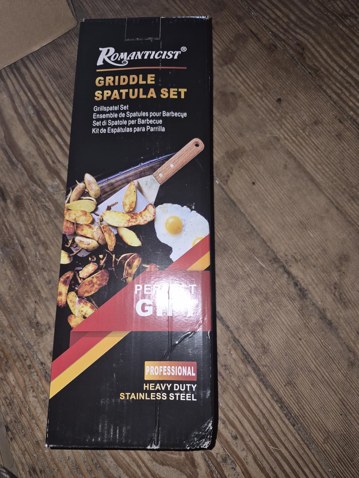 ROMANTICIST 8pcs Professional Griddle Accessories Kit - Heavy Duty Stainless Steel Grill Spatula Set for Grill Griddle Hibachi Flat Top Outdoor Cooking - Great Grill Gift on Birthday Wedding customer photo 2