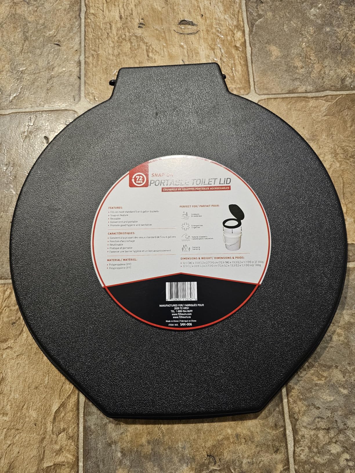 72 HRS Premium Portable Camping Toilet Seat with Lid for 5 Gallon Buckets, Outdoor Camping, Hiking, Emergencies - Perfect for Emergency Preparedness, Backcountry, Car, Boat, Road Trips (No Bucket) customer photo 1