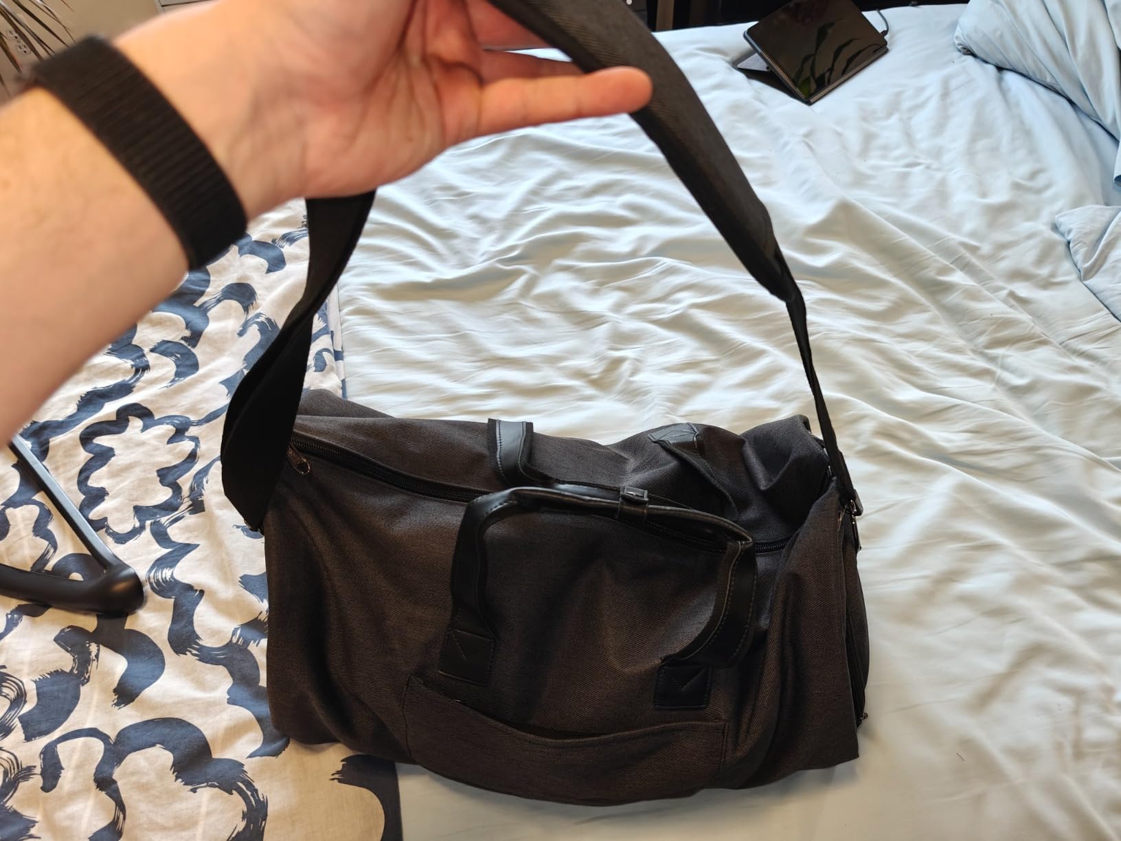 Convertible Garment Bag with Shoulder Strap, Carry on Garment Duffel Bag for Men Women - 2 in 1 Hanging Suitcase Suit Travel Bags, Black customer photo 2