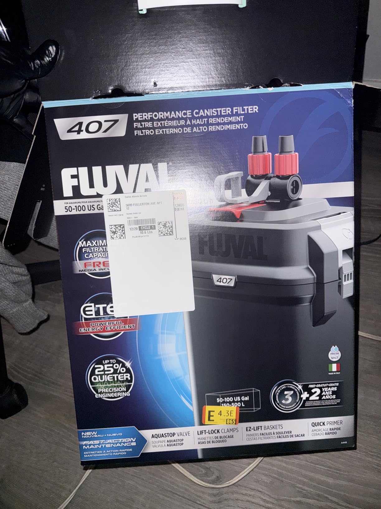 Fluval 307 Perfomance Canister Filter - for Aquariums Up to 70 Gallons - Aquarium Canister Filter customer photo 2