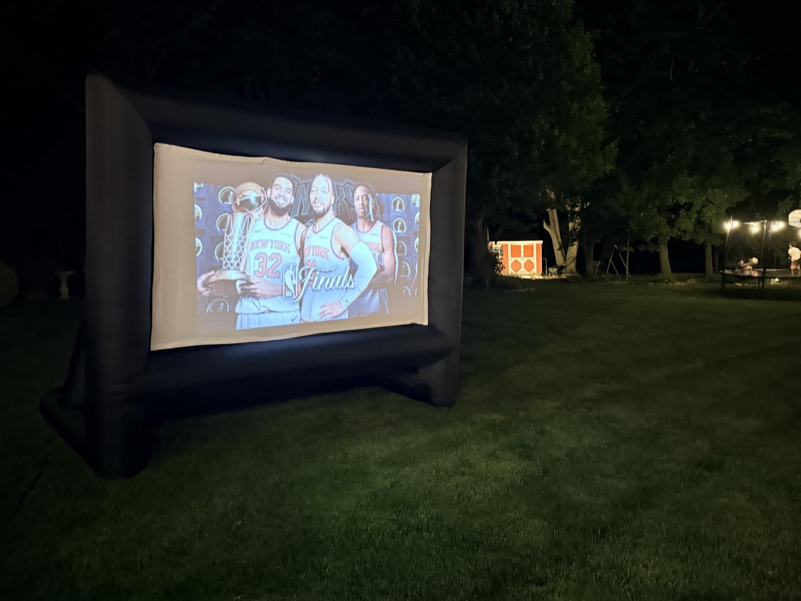 XHYCPY 16ft Inflatable Movie Screen Outdoor Projector Screen with Air Blower Storage Bag - Front/Rear Projection, Easy Set Up Blow Up Screen for Backyard Movie Night, Theme Parties, Celebrations customer photo 2