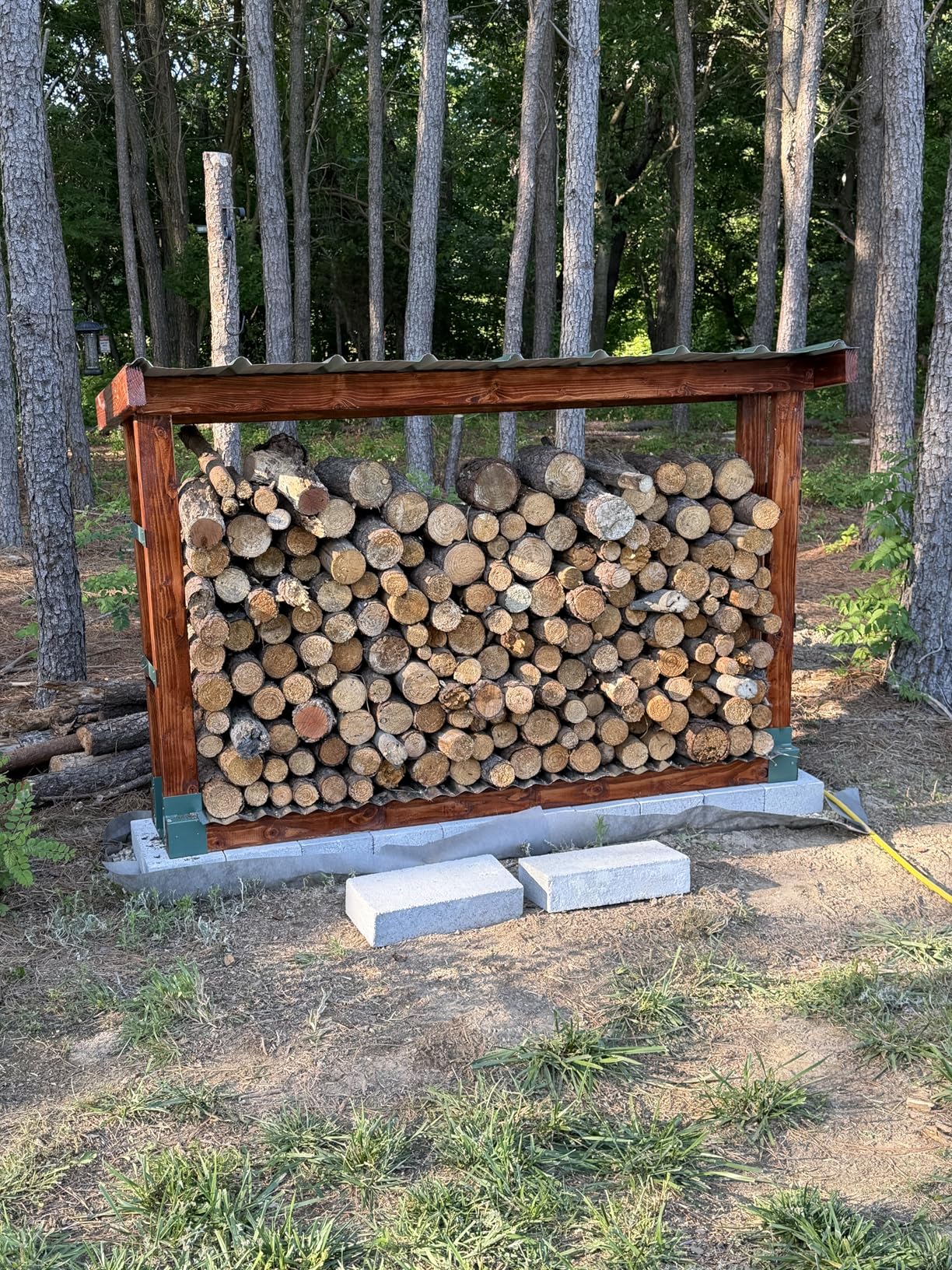 MOFEEZ Outdoor Firewood Log Storage Rack Bracket Kit, Fireplace Wood Storage Holder - Adjustable to Any Length customer photo 1