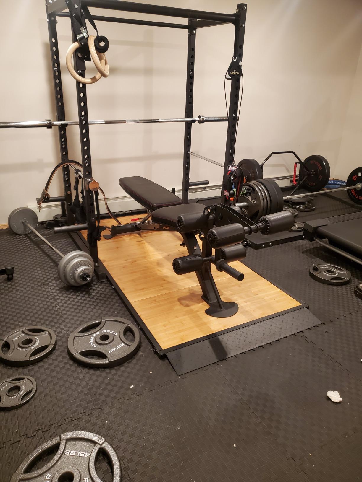 Valor Fitness Weightlifting Platform - Bamboo Lined Steel frame - Home Gym Equipment - Floor Protection - Compatible with Valor Half Rack Squat Machine customer photo 1