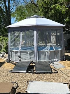 Outsunny 13' x 13' Pop Up Gazebo, Hexagonal Canopy Shelter with 6 Zippered Mesh Netting, Event Tent with Strong Steel Frame for Patio Backyard Garden Wedding Party, Coffee and Beige customer photo 1