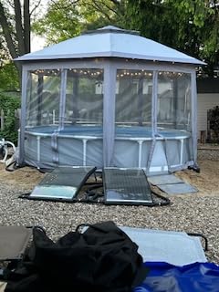 Outsunny 13' x 13' Pop Up Gazebo, Hexagonal Canopy Shelter with 6 Zippered Mesh Netting, Event Tent with Strong Steel Frame for Patio Backyard Garden Wedding Party, Coffee and Beige customer photo 2