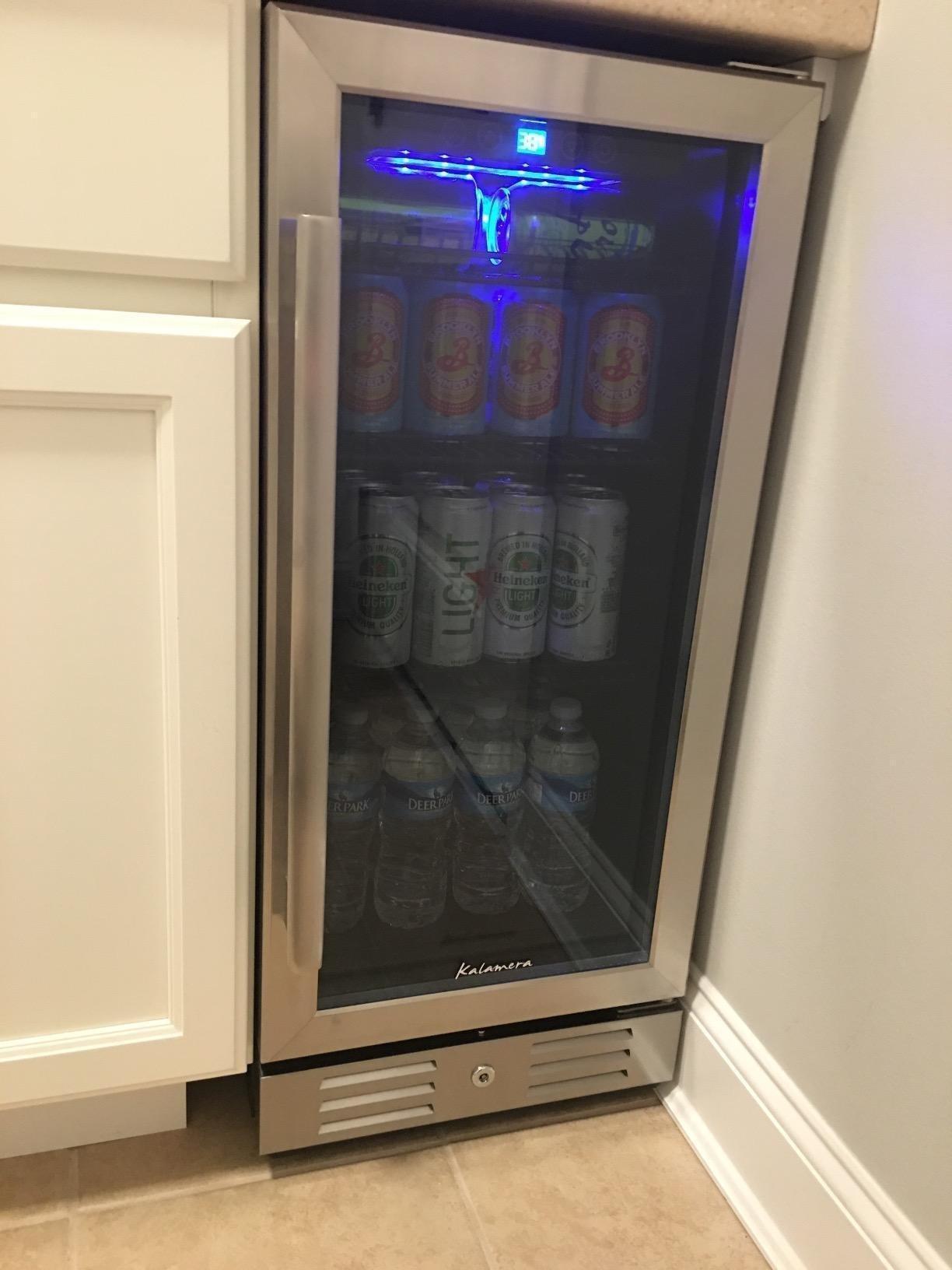 Kalamera 24 inch Stainless Steel Beverage Refrigerator, Under Counter Beverage Cooler for 154 Cans with 32-41℉ Temperature Range - Soda and Beer Refrigerator with Solid Stainless Door customer photo 1