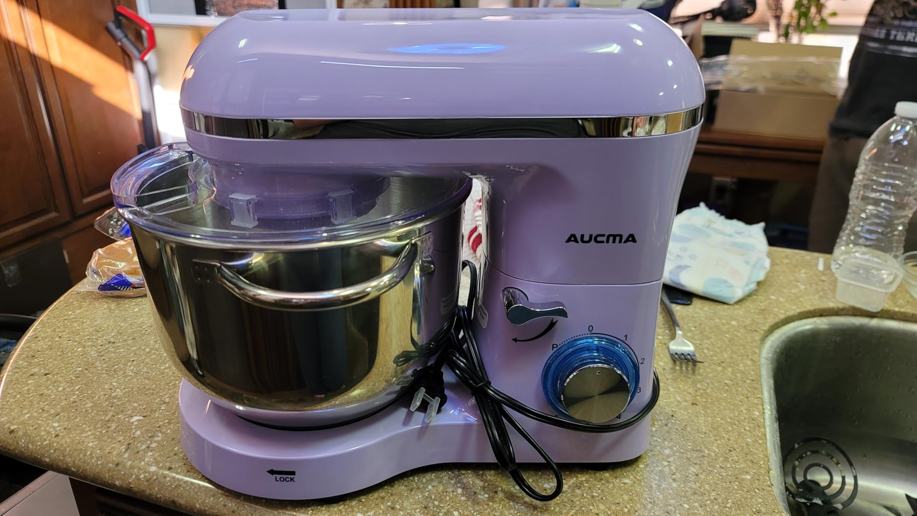 Aucma Stand Mixer, 6.5-QT 660W 6-Speed Tilt-Head Food Mixer, Kitchen Electric Mixer with Dough Hook, Wire Whip & Beater (Silver, 6.5QT) customer photo 2