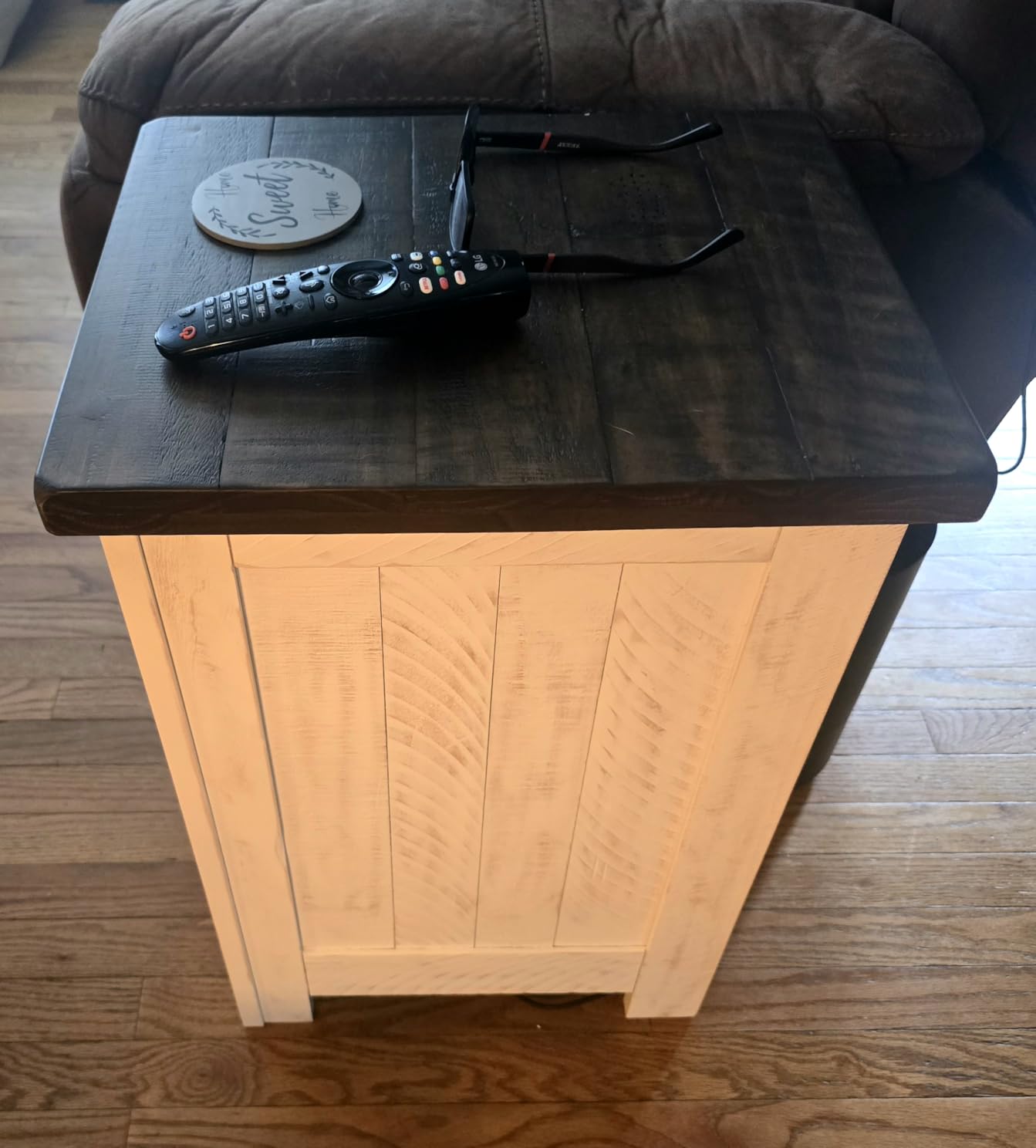 Signature Design by Ashley Valebeck Rustic Farmhouse Chair Side End Table with Cabinet Door, Distressed Black customer photo 2