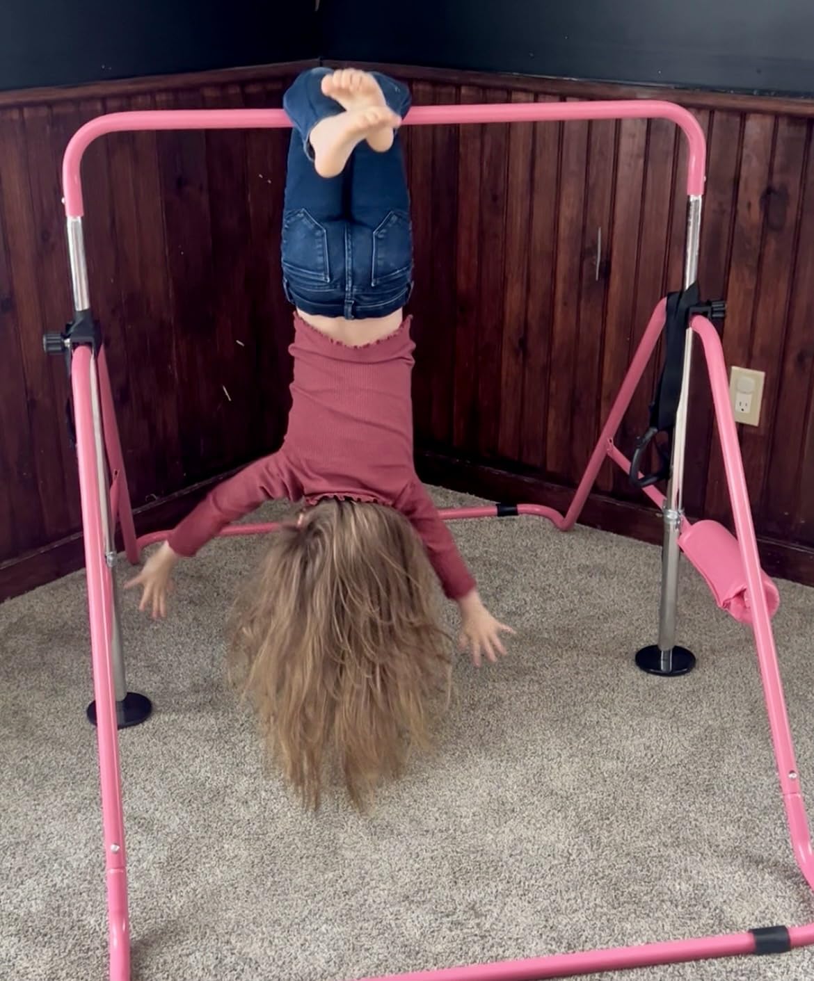 Tepemccu Expandable Gymnastics Bars, Adjustable Height Gymnastic Horizontal Bars, Children Folding Training Bar for Kids customer photo 2