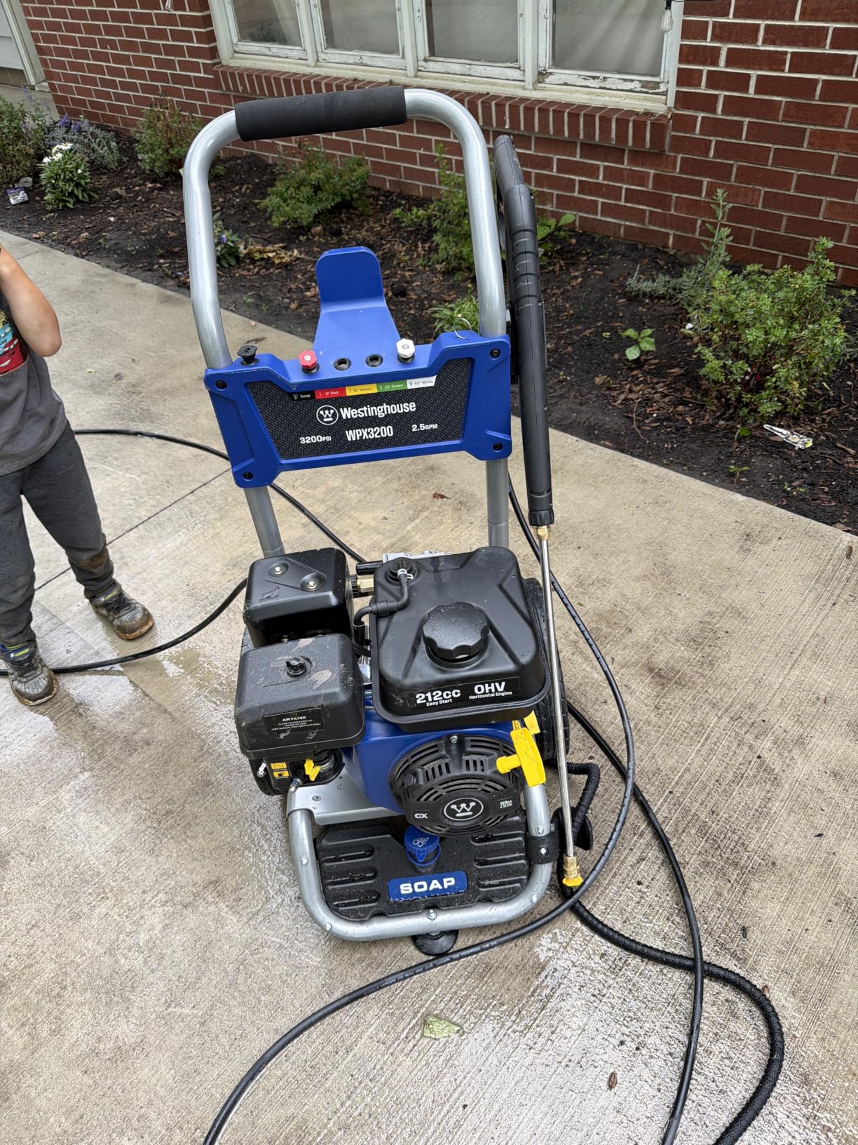 Westinghouse WPX3200 Gas Pressure Washer, 3200 PSI and 2.5 GPM, Onboard Soap Tank, Spray Gun and Wand, 5 Nozzle Set, for Cars/Fences/Driveways/Homes/Patios/Furniture customer photo 1