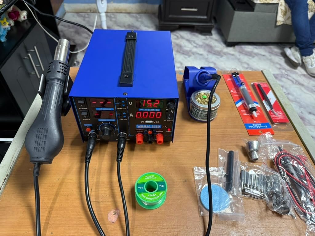 YIHUA 853D 2A USB SMD Hot Air Rework Soldering Iron Station with DC Power Supply customer photo 2