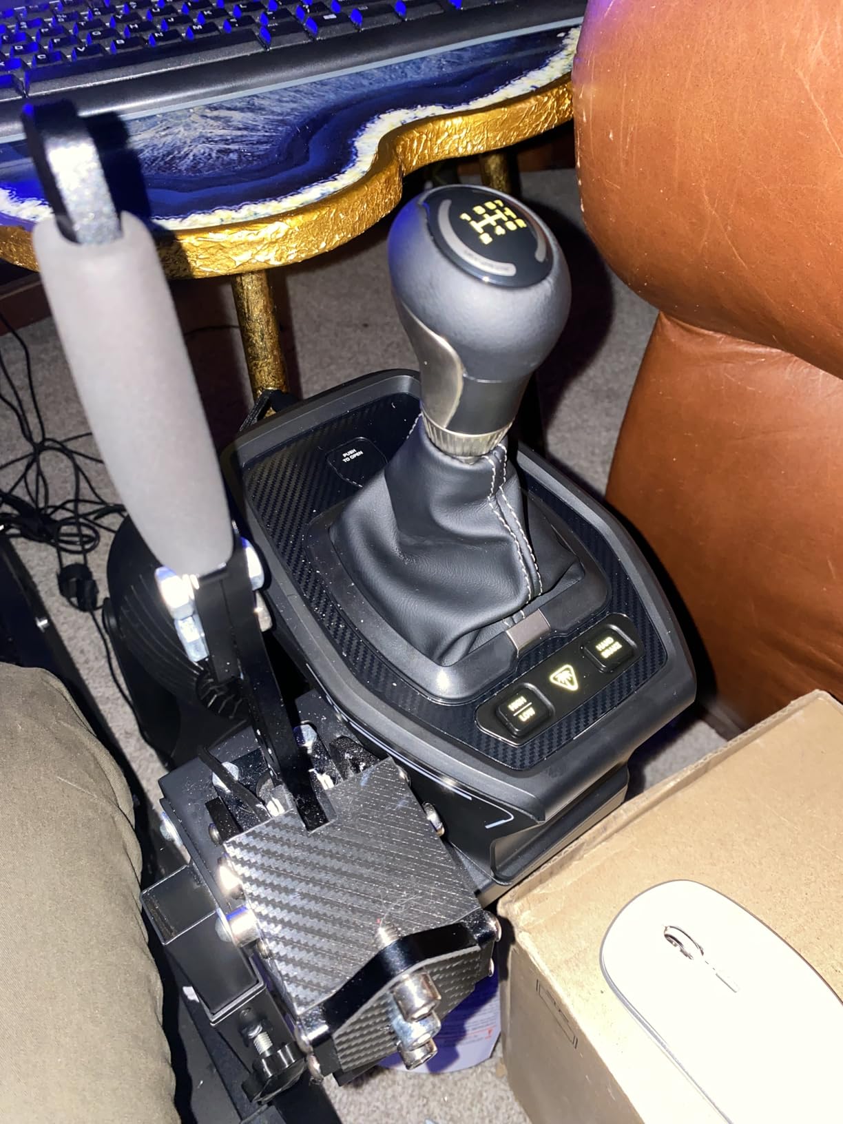 aikeec 64Bit PC USB Handbrake, Upgrade SIM Racing Games Handbrake for LOGITECH G25 G27 G29 T500 T300 THRUSTMASTER FANATECOSW DIRT RALLY, 2M Nylon Cable/Reinforced Spring/Black+Clamp customer photo 2
