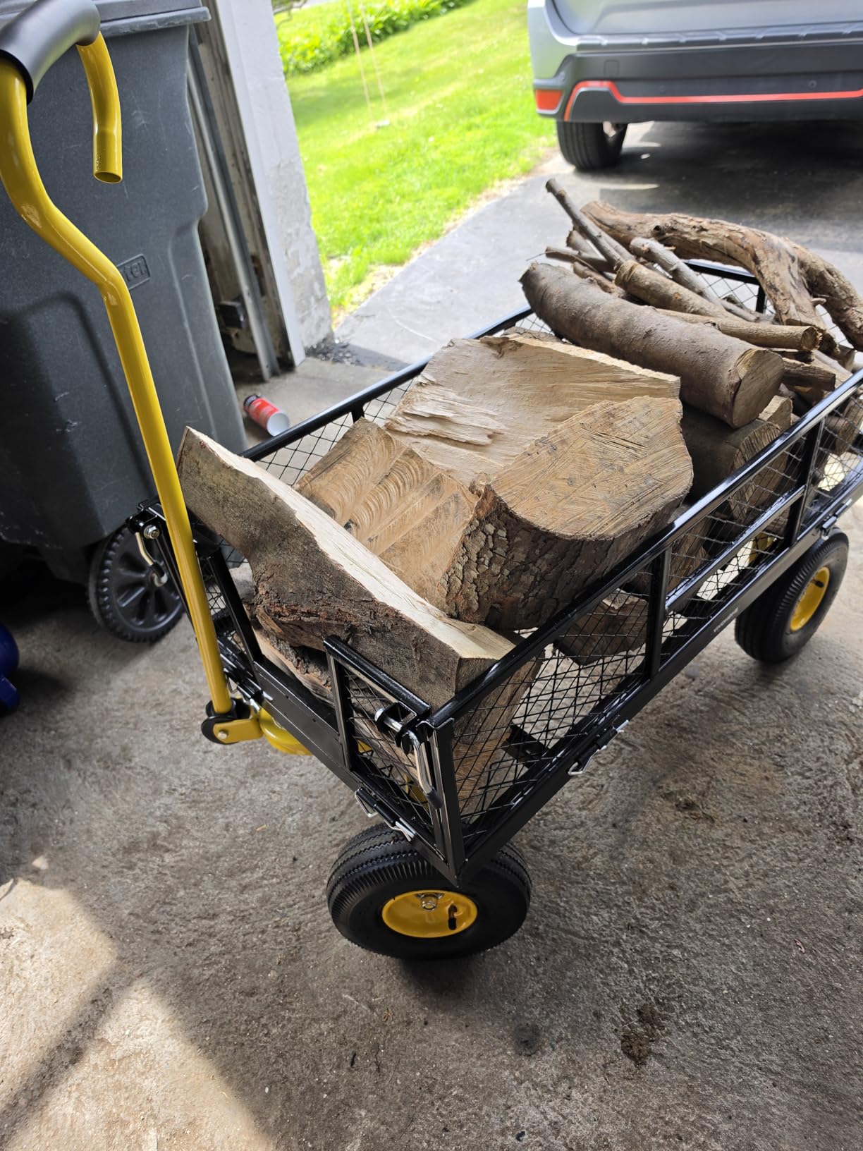 VIVOHOME Heavy Duty 880 Lbs Capacity Mesh Steel Garden Cart Folding Utility Wagon with Removable Sides and 10 Inch Tire customer photo 1
