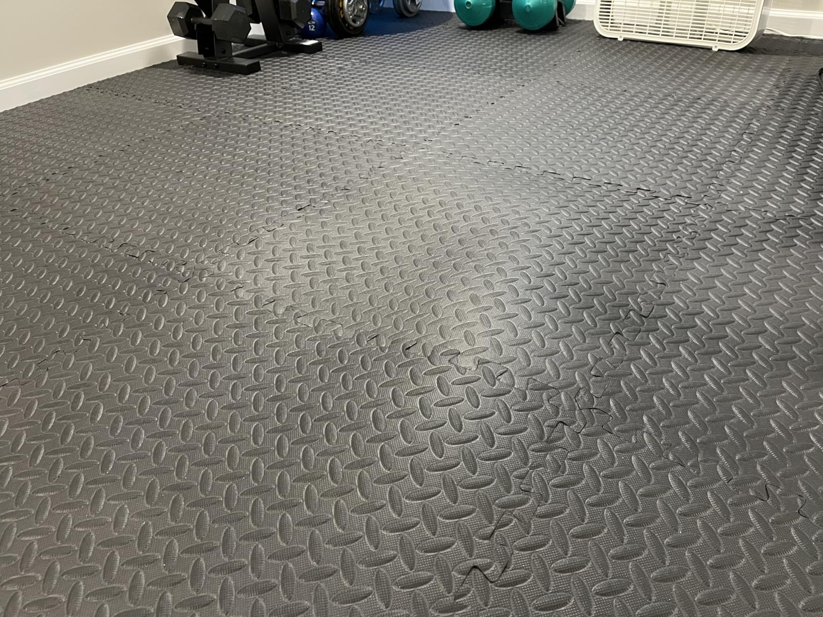 ProsourceFit Exercise Puzzle Mat ½-inch, EVA Interlocking Foam Floor Tiles for Home Gym, Workout Equipment, Kids Play Areas, Black, 48 SQ FT - 12 Tiles customer photo 1