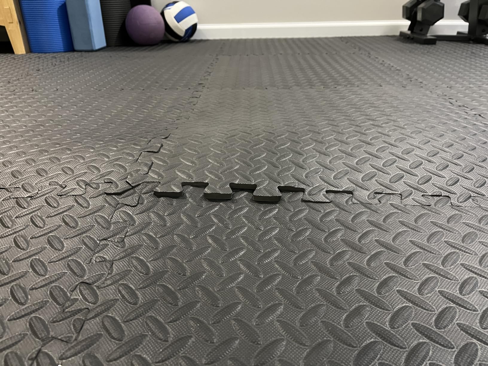 ProsourceFit Exercise Puzzle Mat ½-inch, EVA Interlocking Foam Floor Tiles for Home Gym, Workout Equipment, Kids Play Areas, Black, 48 SQ FT - 12 Tiles customer photo 2